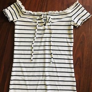 White Striped top